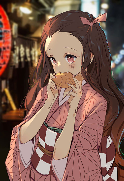 Girl eating taiyaki by fugetac on DeviantArt
